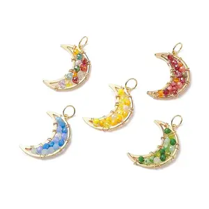 Glass Bead Moon Pendants