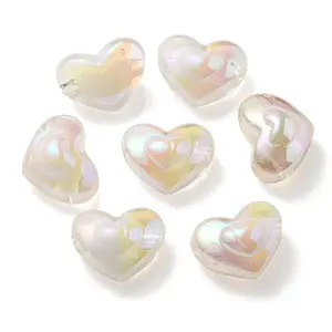 UV Plating Rainbow Iridescent Transparent Acrylic Beads