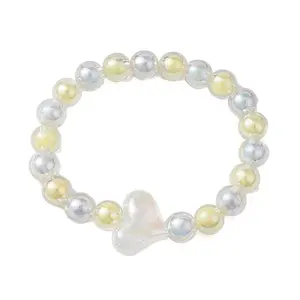 AB Color Round Acrylic Beaded Stretch Bracelets