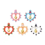 Glass Seed Beaded Heart Pendants