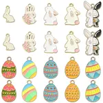 20Pcs 10 Styles Alloy Enamel Pendants