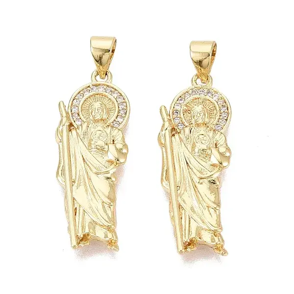Religion Brass Micro Pave Clear Cubic Zirconia Pendants