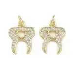 Brass Micro Pave Clear Cubic Zirconia Pendants