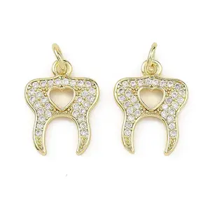 Brass Micro Pave Clear Cubic Zirconia Pendants