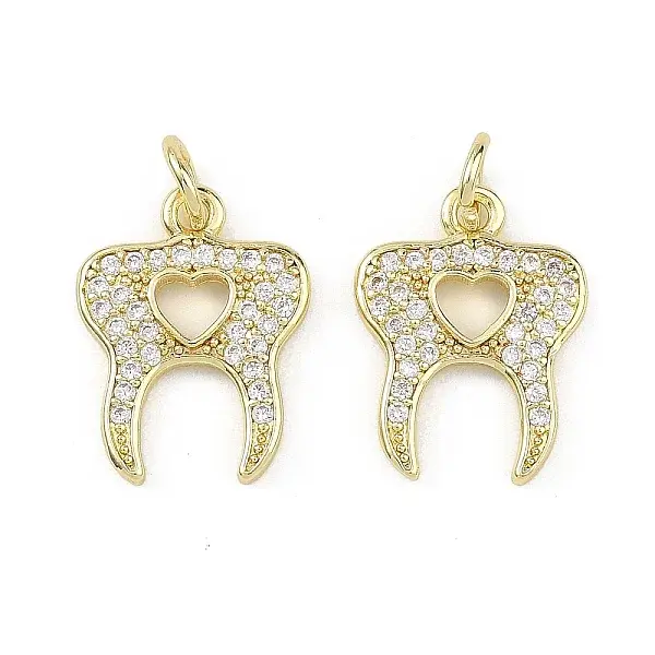 Brass Micro Pave Clear Cubic Zirconia Pendants