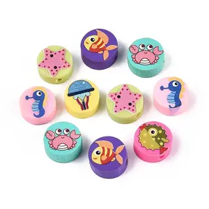 Printed Handmade Polymer Clay Beads