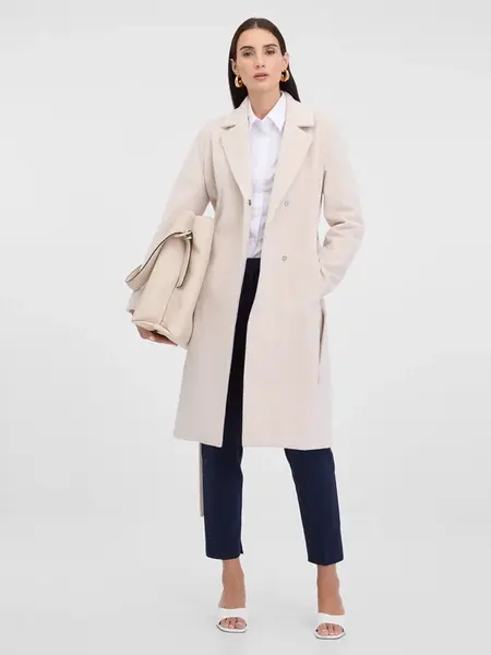 Krémový dámsky kabát ORSAY