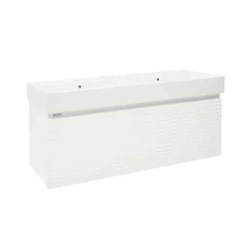 Kúpeľňová skrinka s umývadlom Naturel Savona 118x43x44, 8 cm biela lesk SAVONA120BIU2