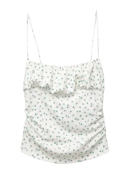 Pull&Bear Top  nebesky modrá / olivová / biela