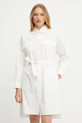 Bavlněné šaty Weekend Max Mara béžová barva, mini, 2515221082600