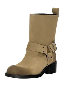 Pull&Bear Členkové čižmy  tmavobéžová