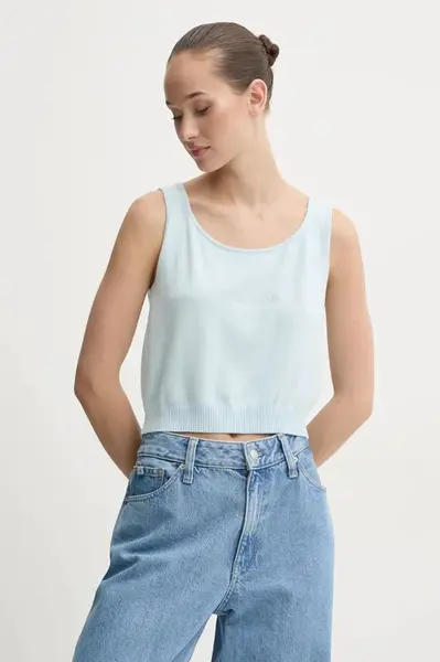 Top s prímesou hodvábu Guess Jeans