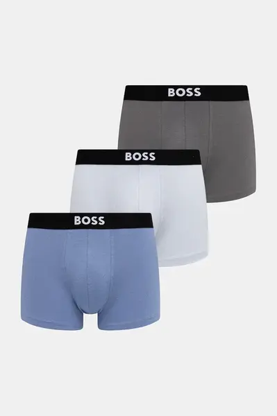 BOSS  boxerky pánske bavlnené s elastanom Trunk 3P  ONE 3-pak