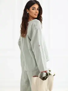 Khaki bavlněná halenka