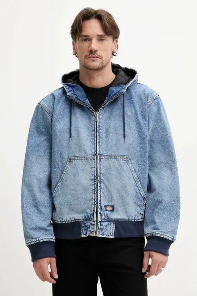 Džínová bunda Dickies tmavomodrá barva, přechodná, DK0A4ZAPK211