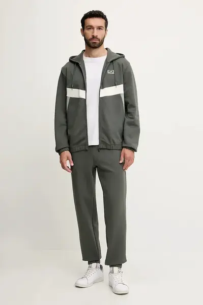 Tepláková souprava EA7 Emporio Armani pánská, zelená barva, AF12660.7M000283