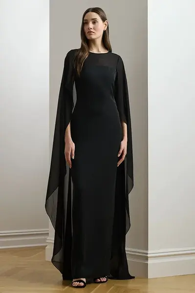 Šaty Lauren Ralph Lauren černá barva, maxi, 253951606