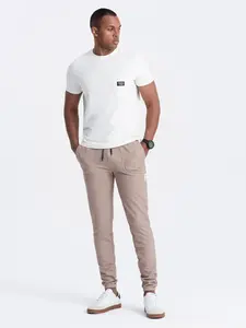 Ombre Men's structured knit sweatpants - coffee