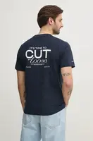 Bavlněné tričko Pepe Jeans PARRIS tmavomodrá barva, s potiskem, PM509800