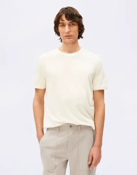 Tričko Armedangels Jaames 1609 oatmilk