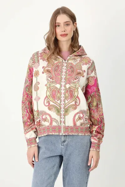 Mikina Medicine dámská, více barev, s kapucí, vzorovaná