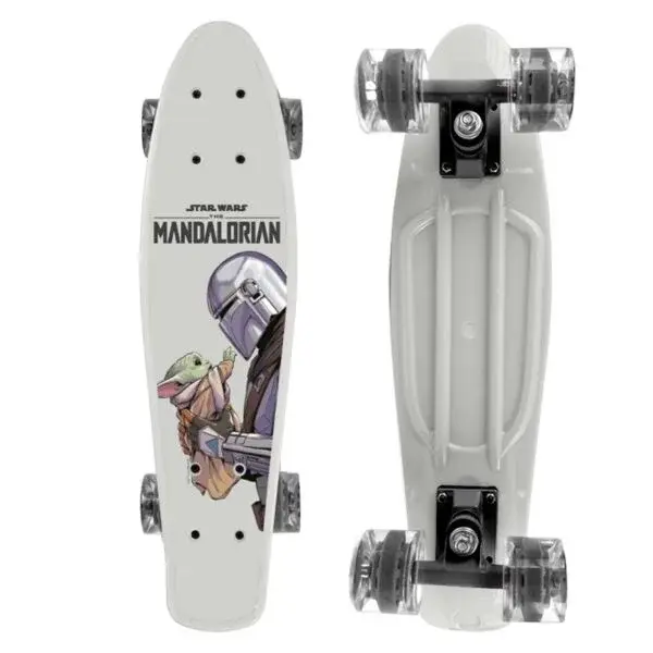 Disney MANDALORIAN & GROGU Skateboard (fishboard), sivá, veľkosť