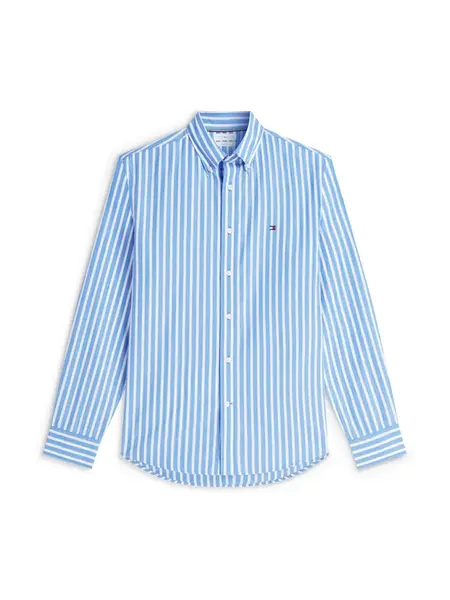 TOMMY HILFIGER Košeľa 'Regular Fit Flex Stripe'  svetlomodrá / biela