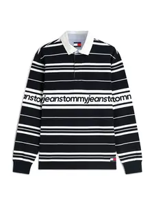 Tommy Jeans Tričko  tmavomodrá / biela