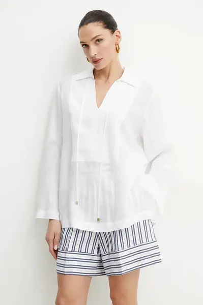 Halenka MICHAEL Michael Kors dámská, bílá barva, hladká, MS540SPH7A