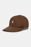 Bavlněná baseballová čepice Norse Projects Twill Sports Cap hnědá barva, s aplikací, N80.0001.2033