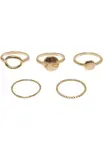 5-Pack Rings - Gold Colors