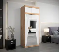 Šatní skříň Abi Mo s nástavcem Barva korpusu: Dub Sonoma, Rozměry: 100 cm, Dveře: Dub sonoma