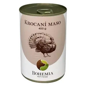 BOHEMIA PET FOOD Konzerva  krocaní maso ve vlastní šťávě pro psy 400 g