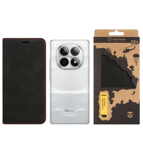 Flipové pouzdro Tactical Xproof pro Xiaomi Redmi Note 15 5G, black hawk