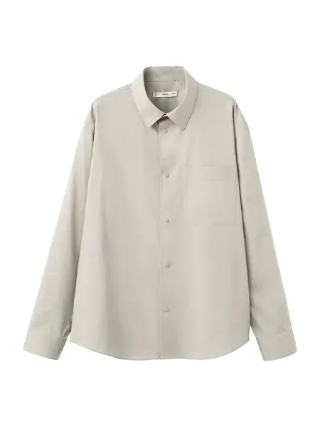 MANGO MAN Košeľa 'PLAIN'  béžová