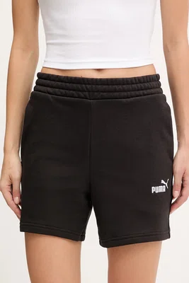 Kraťasy Puma dámské, černá barva, high waist, 682440