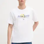 Bavlněné tričko Pepe Jeans pánské, bílá barva, s potiskem, PM509964