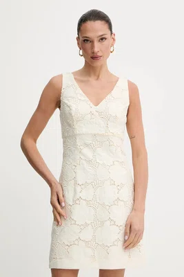 Šaty Guess VEGA béžová barva, mini, přiléhavé, W5GK72 WH6I0