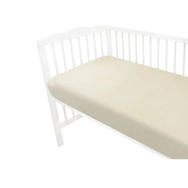 Baby Nellys Mušelínové prostěradlo do postýlky 60 x 120 NATURE double - béžové