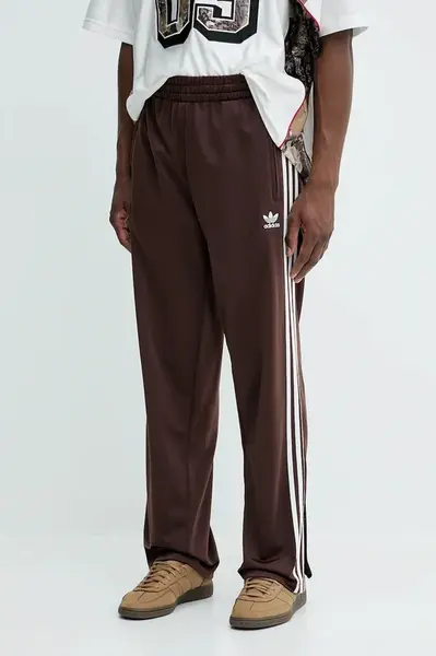 Tepláky adidas Originals Firebird Tp pánské, hnědá barva, s aplikací, KA0482