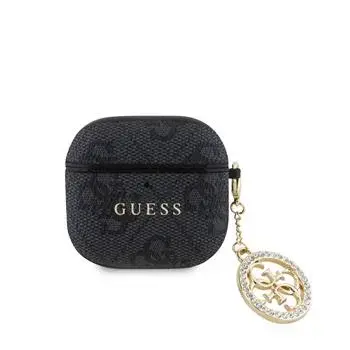 Pouzdro Guess 4G Script PC/PU Charm pro AirPods 4, černá