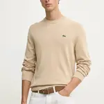 Bavlněný svetr Lacoste béžová barva, lehký