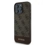 Zadní kryt Guess PU 4G Stripe pro Apple iPhone 16 Pro Max, hnědá