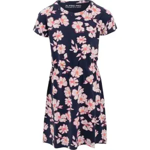 ALPINE PRO ELEWO Dievčenské šaty, tmavo modrá, veľkosť 152-158