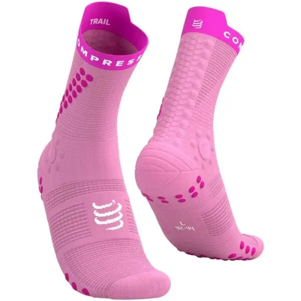 Compressport PRO RACING SOCKS v4.0 TRAIL Bežecké ponožky, ružová, veľkosť