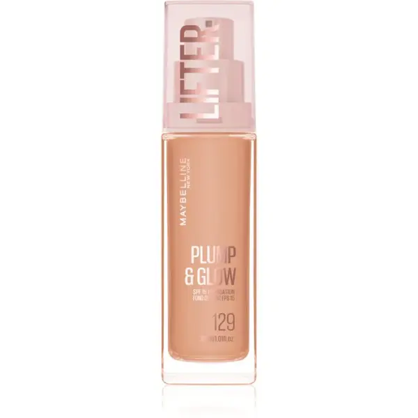 MAYBELLINE NEW YORK Lifter Plump & Glow rozjasňujúci make-up pre prirodzený vzhľad odtieň 129 30 ml