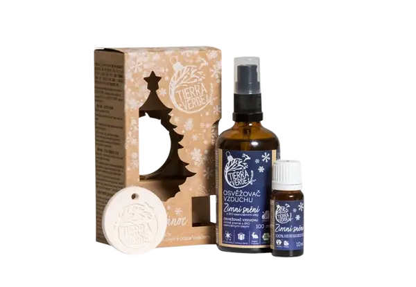 TIERRA VERDE Vůně Vánoc – sada osvěžovače a esenciálního oleje s odpařovačem
