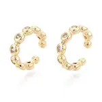 Brass Pave Cubic Zirconia Cuff Earrings