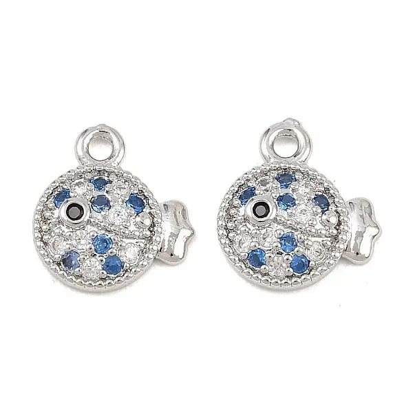 Brass Micro Pave Cubic Zirconia Pendants
