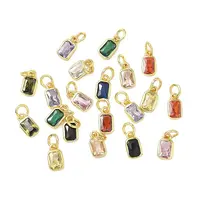 Brass Micro Pave Cubic Zirconia Pendants